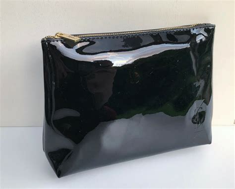 prestige black pouch ysl|1x YSL Beauty Black Patent Leather Makeup Cosmetics Bag / .